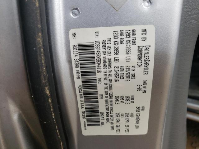 Photo 10 from auction – 2005 DODGE CARAVAN SX with VIN 1D8GP45RX5B340116
