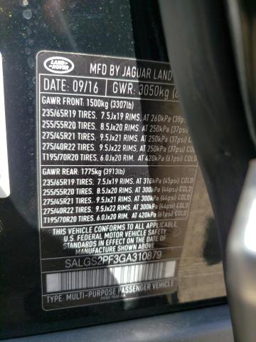 Photo 10 from auction – 2016 LAND ROVER RANGE ROVE with VIN SALGS2PF3GA310879