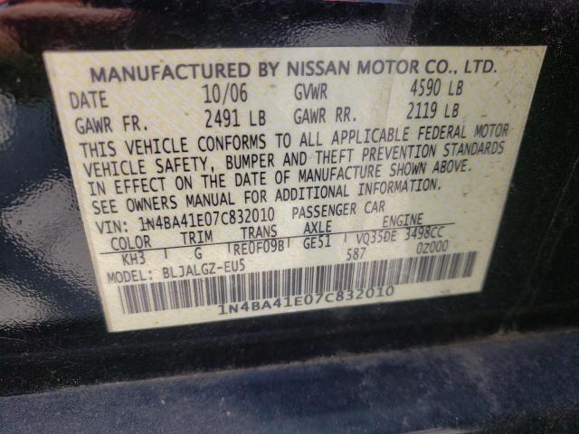 Photo 10 from auction – 2007 NISSAN MAXIMA SE with VIN 1N4BA41E07C832010