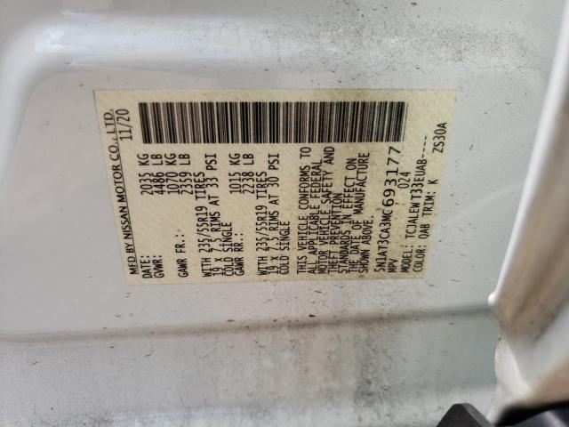 Photo 10 from auction – 2021 NISSAN ROGUE SL with VIN 5N1AT3CA3MC693177