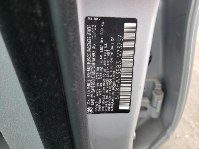 Photo 10 from auction – 2003 BMW X5 3.0I with VIN 5UXFA53583LV73757