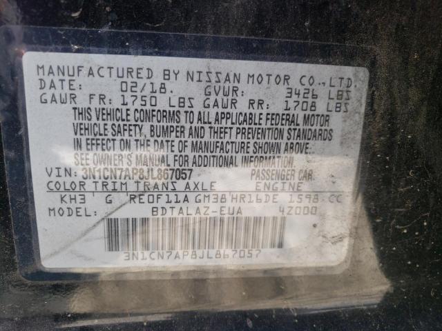Photo 10 from auction – 2018 NISSAN VERSA S with VIN 3N1CN7AP8JL867057