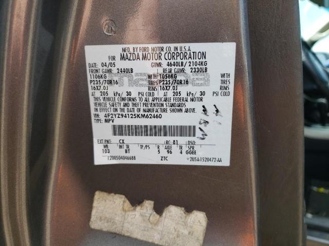 Foto 10 de la subasta – 2005 MAZDA TRIBUTE S con VIN 4F2YZ94125KM62460