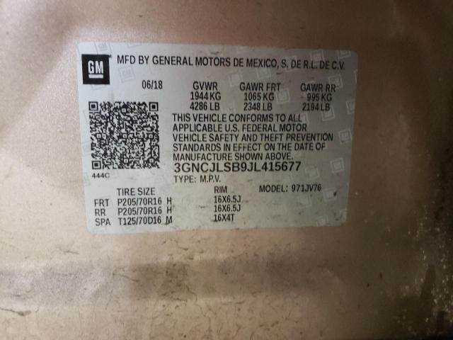 Photo 10 from auction – 2018 CHEVROLET TRAX 1LT with VIN 3GNCJLSB9JL415677