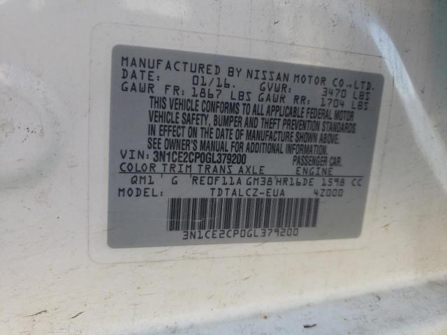 Photo 10 from auction – 2016 NISSAN VERSA NOTE with VIN 3N1CE2CP0GL379200