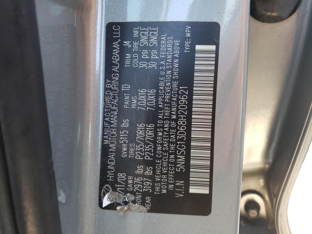 Photo 10 from auction – 2008 HYUNDAI SANTA FE G with VIN 5NMSG13D68H209621