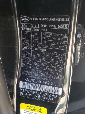 Photo 10 from auction – 2017 LAND ROVER DISCOVERY with VIN SALCR2BG4HH696215