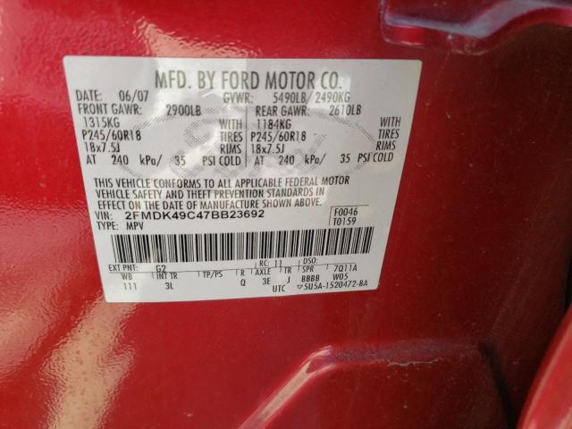 Photo 10 from auction – 2007 FORD EDGE SEL P with VIN 2FMDK49C47BB23692