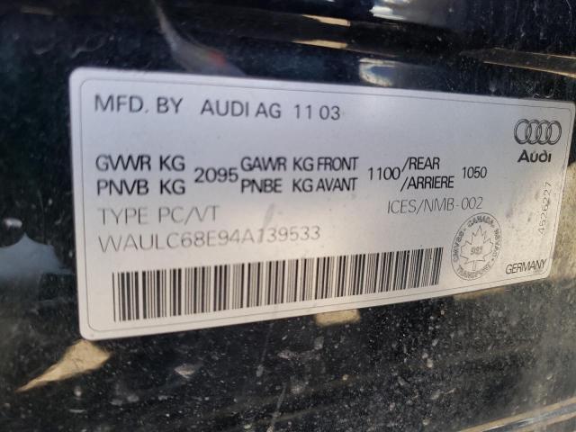 Photo 10 from auction – 2004 AUDI A4 1.8T QU with VIN WAULC68E94A139533