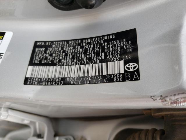 Photo 10 from auction – 2015 TOYOTA COROLLA L with VIN 5YFBURHE2FP310330
