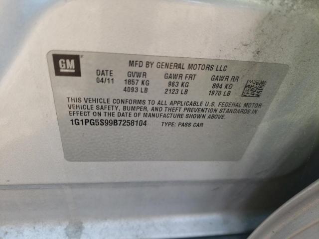 Photo 10 from auction – 2011 CHEVROLET CRUZE LT with VIN 1G1PG5S99B7258104