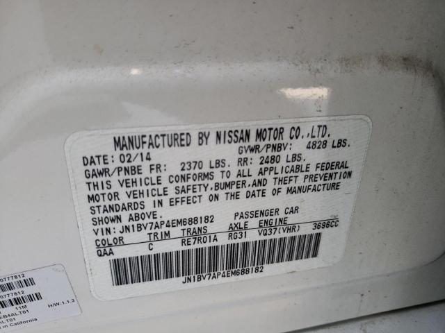 Photo 10 from auction – 2014 INFINITI Q50 BASE with VIN JN1BV7AP4EM688182