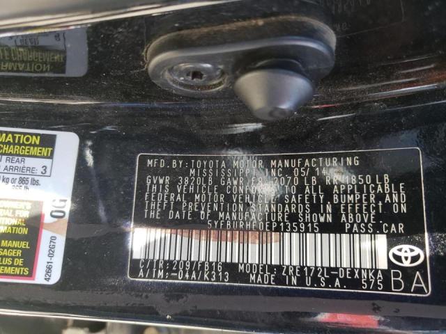 Photo 10 from auction – 2014 TOYOTA COROLLA L with VIN 5YFBURHE0EP135915