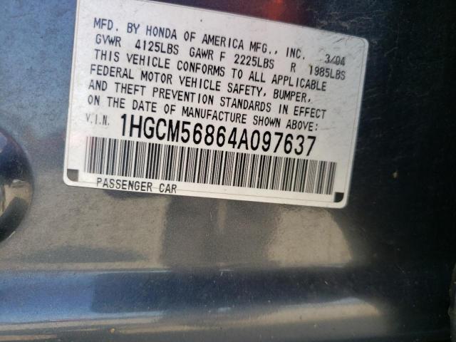 Photo 10 from auction – 2004 HONDA ACCORD EX with VIN 1HGCM56864A097637