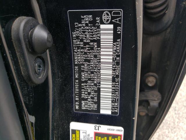 Photo 10 from auction – 2013 TOYOTA COROLLA BA with VIN 2T1BU4EE4DC110554