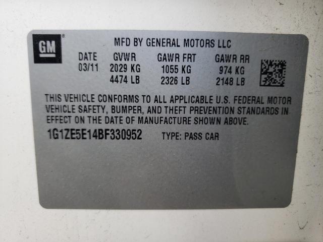 Photo 10 from auction – 2011 CHEVROLET MALIBU LTZ with VIN 1G1ZE5E14BF330952