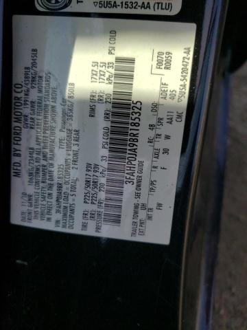 Photo 10 from auction – 2011 FORD FUSION SEL with VIN 3FAHP0JA9BR185325