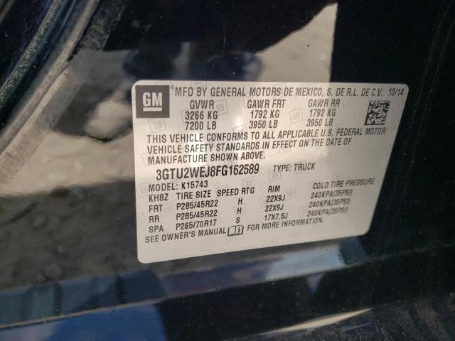 Photo 10 from auction – 2015 GMC SIERRA K15 with VIN 3GTU2WEJ8FG162589