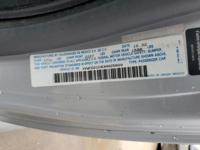Photo 10 from auction – 2003 VOLKSWAGEN NEW BEETLE with VIN 3VWCD21C83M425809