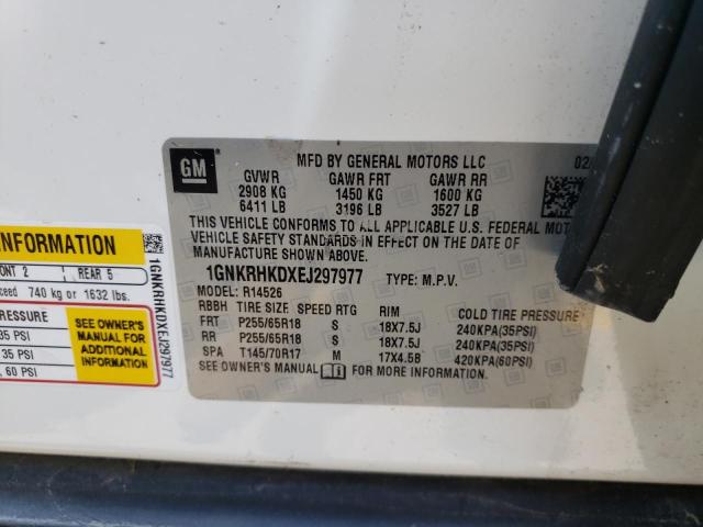Photo 10 from auction – 2014 CHEVROLET TRAVERSE L with VIN 1GNKRHKDXEJ297977