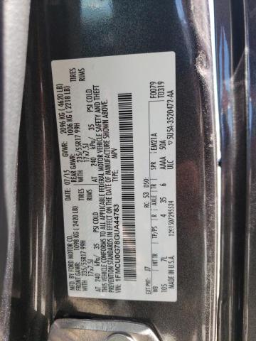 Photo 10 from auction – 2016 FORD ESCAPE SE with VIN 1FMCU0G78GUA44783