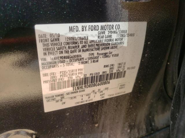 Photo 10 from auction – 2011 LINCOLN MKS with VIN 1LNHL9DR0BG600806