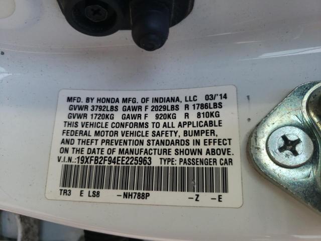 Photo 10 from auction – 2014 HONDA CIVIC EXL with VIN 19XFB2F94EE225963