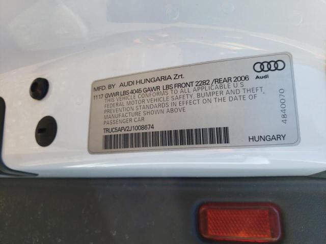 Photo 10 from auction – 2018 AUDI TT with VIN TRUC5AFV2J1008674