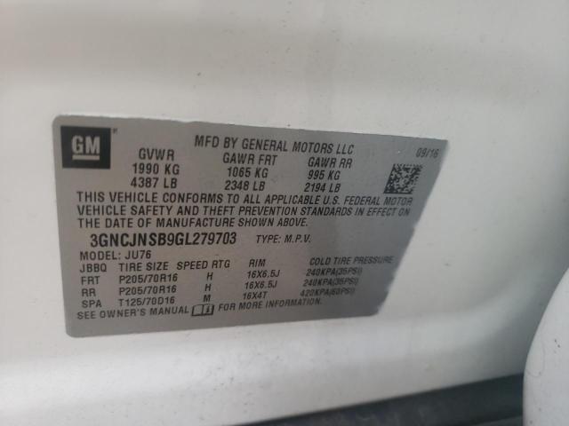 Photo 10 from auction – 2016 CHEVROLET TRAX LS with VIN 3GNCJNSB9GL279703