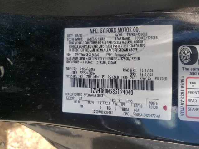 Photo 10 from auction – 2008 FORD MUSTANG with VIN 1ZVHT80N585124040