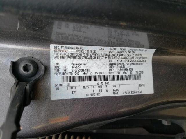 Photo 10 from auction – 2012 FORD FOCUS SE with VIN 1FAHP3F27CL455364