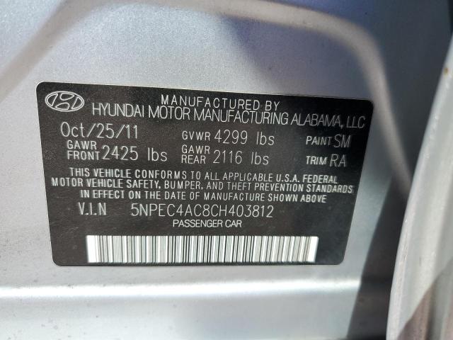 Photo 10 from auction – 2012 HYUNDAI SONATA SE with VIN 5NPEC4AC8CH403812