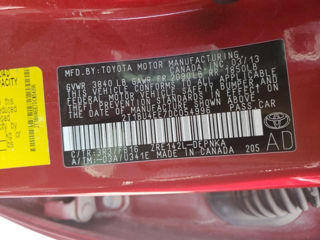Photo 10 from auction – 2013 TOYOTA COROLLA BA with VIN 2T1BU4EE7DC054996