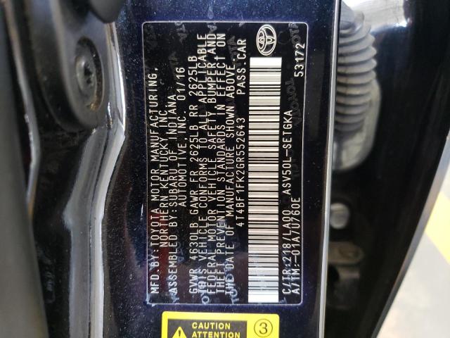 Photo 10 from auction – 2016 TOYOTA CAMRY LE with VIN 4T4BF1FK2GR552643