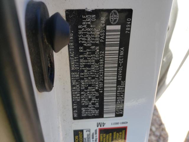 Photo 10 from auction – 2011 TOYOTA CAMRY BASE with VIN 4T1BF3EK2BU698752