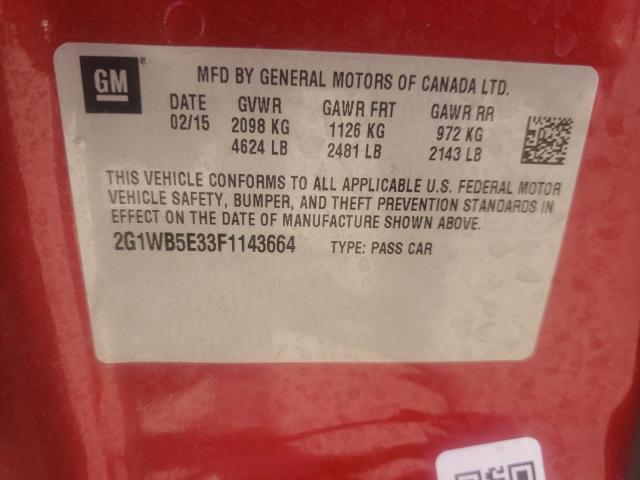 Photo 10 from auction – 2015 CHEVROLET IMPALA LIM with VIN 2G1WB5E33F1143664