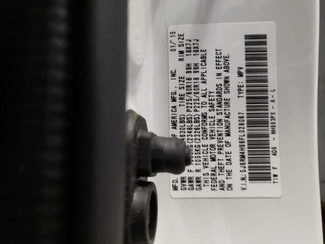 Photo 10 from auction – 2015 HONDA CR-V TOURI with VIN 5J6RM4H96FL028067