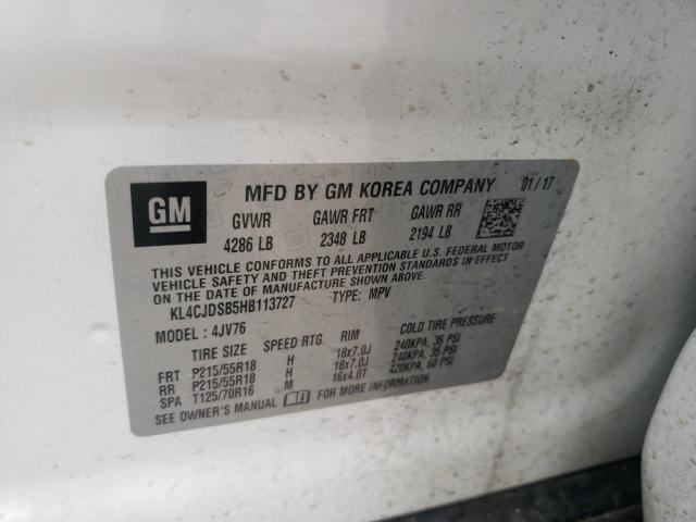 Photo 10 from auction – 2017 BUICK ENCORE PRE with VIN KL4CJDSB5HB113727