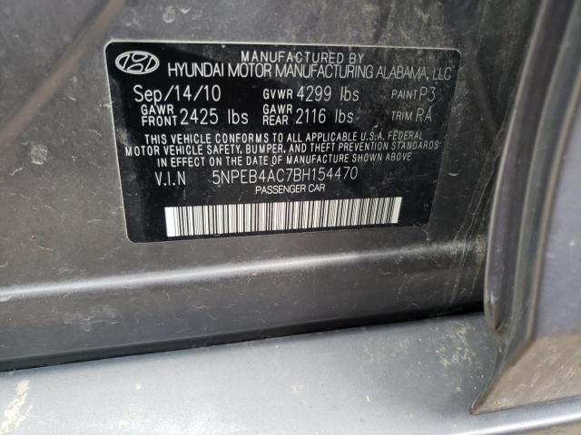 Photo 10 from auction – 2011 HYUNDAI SONATA GLS with VIN 5NPEB4AC7BH154470