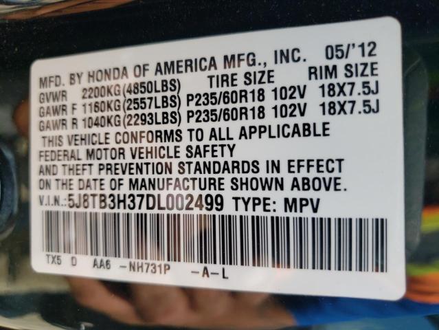 Photo 10 from auction – 2013 ACURA RDX with VIN 5J8TB3H37DL002499