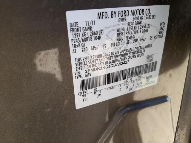 Photo 10 from auction – 2012 FORD EDGE LIMIT with VIN 2FMDK3KC4CBA63427