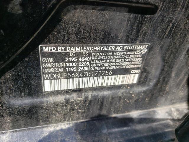 Photo 10 from auction – 2007 MERCEDES-BENZ E 350 with VIN WDBUF56X47B172756