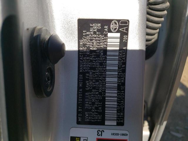 Photo 10 from auction – 2011 TOYOTA COROLLA BA with VIN 2T1BU4EEXBC640475