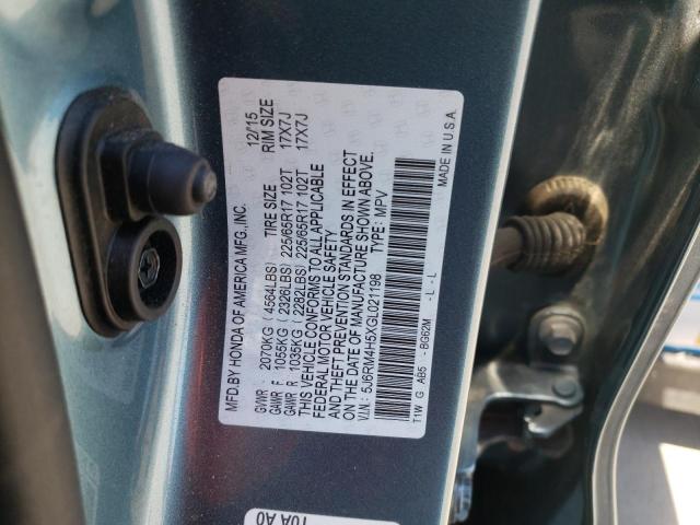 Photo 10 from auction – 2016 HONDA CR-V EX with VIN 5J6RM4H5XGL021198