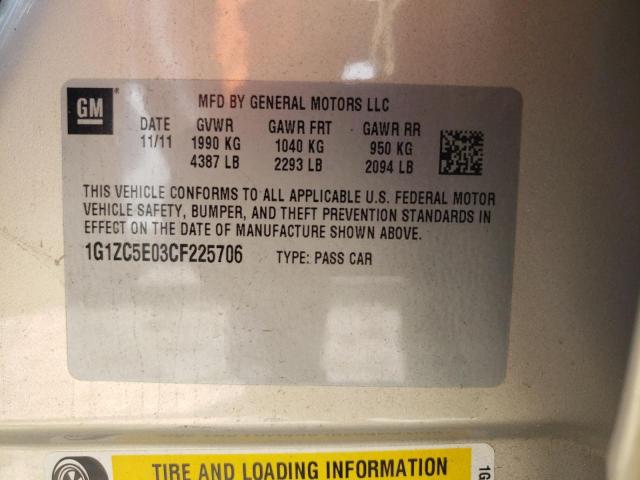 Photo 10 from auction – 2012 CHEVROLET MALIBU 1LT with VIN 1G1ZC5E03CF225706
