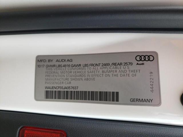 Photo 10 from auction – 2018 AUDI A5 PREMIUM with VIN WAUENCF55JA057637