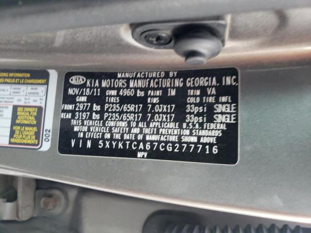 Photo 10 from auction – 2012 KIA SORENTO BA with VIN 5XYKTCA67CG277716