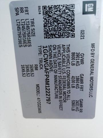 Photo 10 from auction – 2021 CHEVROLET EXPRESS G2 with VIN 1GCWGAFP4M1222797