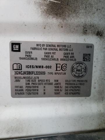 Photo 10 from auction – 2015 CHEVROLET TRAX LS with VIN 3GNCJKSB6FL223909