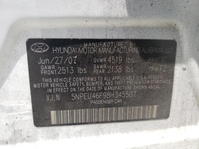 Photo 10 from auction – 2008 HYUNDAI SONATA SE with VIN 5NPEU46F98H345507